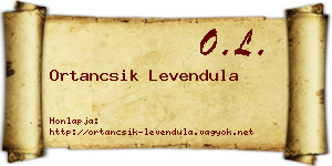 Ortancsik Levendula névjegykártya